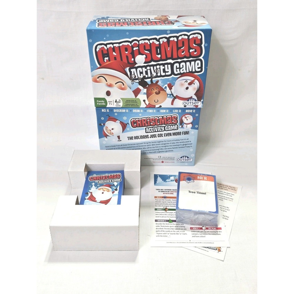 Christmas Activity Game Outset Holiday Fun Describe Draw Find Hum List Move It